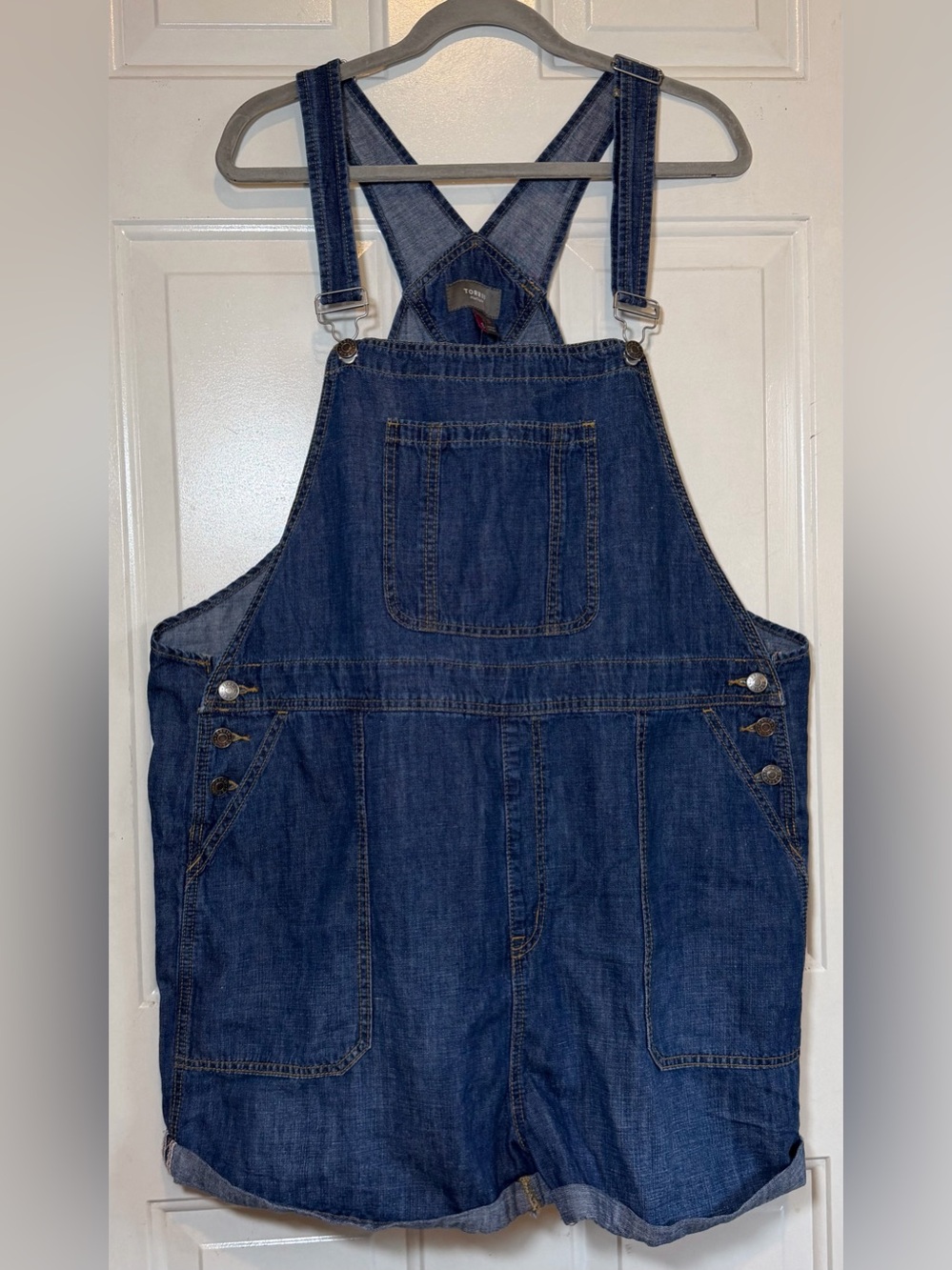 Torrid NWT New Dark Wash Lightweight Denim Shortall Women’s Size 16 Overalls Bib